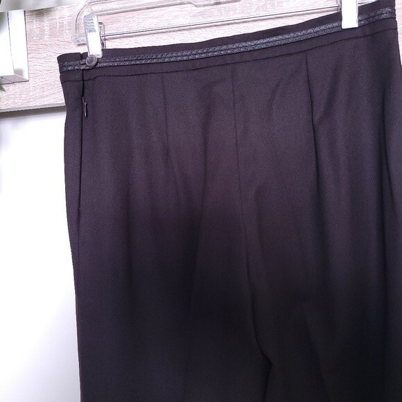 Agnona Designer Slacks Wool Cashmere Wide Flare Leg Brown Dress Pants Retro - Picture 7 of 11